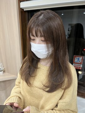 メロウ(mellow) ブリーチなしダブルカラー×グレージュ