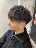 札幌大通りメンズショートカット波巻きツイストスパイラルパーマ