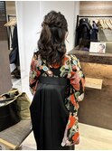 ハーフアップアレンジ/ヘアセット/着付け/袴/卒業式/横浜/横浜駅