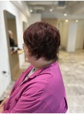 20代30代40代◎似合わせカットチェリーブラウンショートボブ