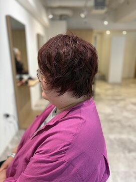 ソイクフ 四条大宮店(SOY-KUFU) 20代30代40代◎似合わせカットチェリーブラウンショートボブ