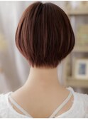 ■シースルーバングマロンベージュ丸みショート712大宮20代30代