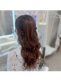 結婚式 お呼ばれ 推し活 ねじりハーフツイン