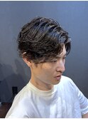 ビジネスツーブロックショート クセ毛カット センターパート