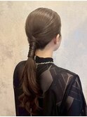 タイトポニー/参列/綺麗めスタイル/ヘアセット