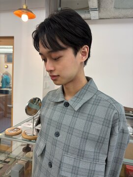 エルム 府中(yelm) 【メンズカラー×センターパート】#ブラック#メンズ