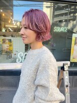 ソース(source)&nbsp;///source///ベビーピンク　ショートレイヤーボブ