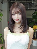 アルバム 銀座(ALBUM GINZA)&nbsp;前髪カット顔周りレイヤー韓国ヘアロング_F31201