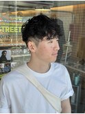 MEN’S HAIR/サーフカール/刈り上げセンターパート/船橋