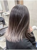 京都西院/バレイヤージュ ブリーチ 髪質改善 ダブルカラー