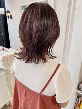 キャアリー(Caary) 福山美容室caaryウルフレイヤーミディ透明感髪質改善40代50代