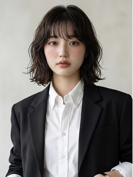 ノラ シブヤ(NORA) 小顔ミディアムパーマミディアムデジタルパーマボブパーマ前髪