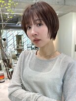 ミィ 浦和(mee)&nbsp;透明感カラー ボブ 前髪 ショート カラー ブリーチ&カラー