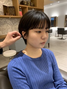 トップヘアーヒルズ 安城(TOP HAIR HILLS) 黒髪ショート/前髪パーマ/アッシュブラック