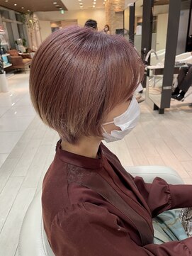 エアー 銀座(air) ★岡田有加★20代30代/ハイトーンくすみピンク×ショートヘア