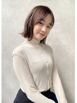 切りっぱなし外ハネベージュブラウン#大人ガーリー#チョコレート