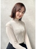 切りっぱなし外ハネベージュブラウン#大人ガーリー#チョコレート
