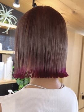 キラ 原宿(KILLA) 韓国前髪/マチルダボブ/ピンクベージュ/インナーグレージュ