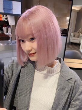 ベレーザ 渋谷(BELEZA) 6550ベビーピンク艶髪ハイトーンカラーホワイトピンク韓国ボブ