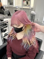 シェイロ(Cielro)&nbsp;ピンクカラー×レインボーカラー☆こなれミディアンブレラカラー