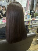 ロング　重めロング　チョコレートブラウン　艶