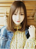 ミディアムボブ　前髪カット　簡単スタイリング