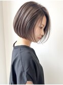 メルティーカラー似合わせカットウェーブミディアムショートヘア