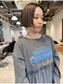 ハイライトカラー  ショートボブ　大人ショート　ローライト