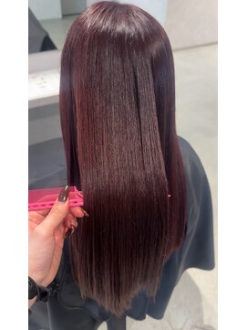 トラップヘアー 冬突入!暖色カラー×髪質改善ストレート