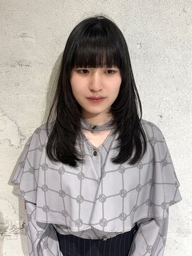 ヨーク(YOKE) 【YOKE】ミディアムレイヤー顔周りレイヤー前髪ダークグレージュ