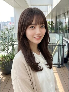 ランド(RaND) 小顔ミディアムレイヤー/ハッシュカット/ココアグレージュ/横浜