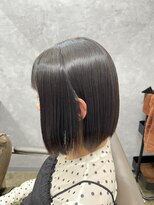 ネウィ 宮崎店(newi)&nbsp;ぷつっと揃うライン☆透明感グレージュの切りっぱなしミニボブ