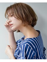 アトリエイトワ(atelier ittowa)&nbsp;前髪パーマ＆ひし形シルエット小顔大人かわいいグレージュカラー