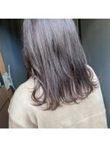 20代30代暖色系カラーシースルーバンク艶髪透明感ピンクベージュ