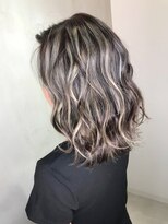 アース 菊名店(HAIR&MAKE EARTH)&nbsp;20代30代40代大人かっこいいハイライトベージュ無造作ミディ