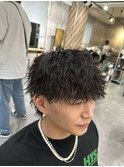 マッシュウルフツイストスパイラルパーマ名古屋栄メンズカット