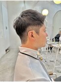 刈り上げ短髪ベリーショートメンズヘアビジネスマンアップバング