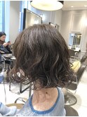 ウェーブ感が可愛いボブパーマ　低温デジタルパーマ　銀座