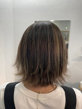 ファンヘアメイク(Fun hair make) ハイライト　ミディアムレイヤー