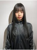 【手島萌】レイヤーカット/顔まわりレイヤー/黒髪/ロング/前髪
