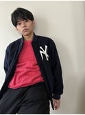 メンズカット　波巻き　ツイスパ　韓国風　センターパート