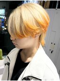 メンズ　エンドカラー　ブロンド　オレンジ