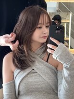 サイン 表参道(SIGN) 韓国ヘアーハッシュカットレイヤーカットグレージュブリーチ無し