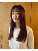 ロングヘアー×ステップカット×ウォームピンク 20代 30代 ◎