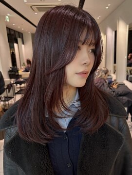 ステア ケース(stair case) 韓国レッドボルドーカラーレイヤーカット