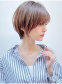 くびれヘア/アプリコットオレンジ/韓国/ボブ/レイヤー/吉祥寺