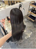 透明感ケアカラーオリーブグレージュ髪質改善トリートメント韓国