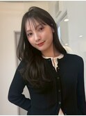 顔周りレイヤーカットロングレイヤーボブ韓国ヘアハッシュカット