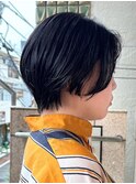 ハンサムショートパーマ/レイヤーショート/センターパート