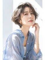 アッシュ 学芸大学店(Ash)&nbsp;ショートボブ/大人女性/ベージュブラウン/白髪ぼかし/脱白髪染め